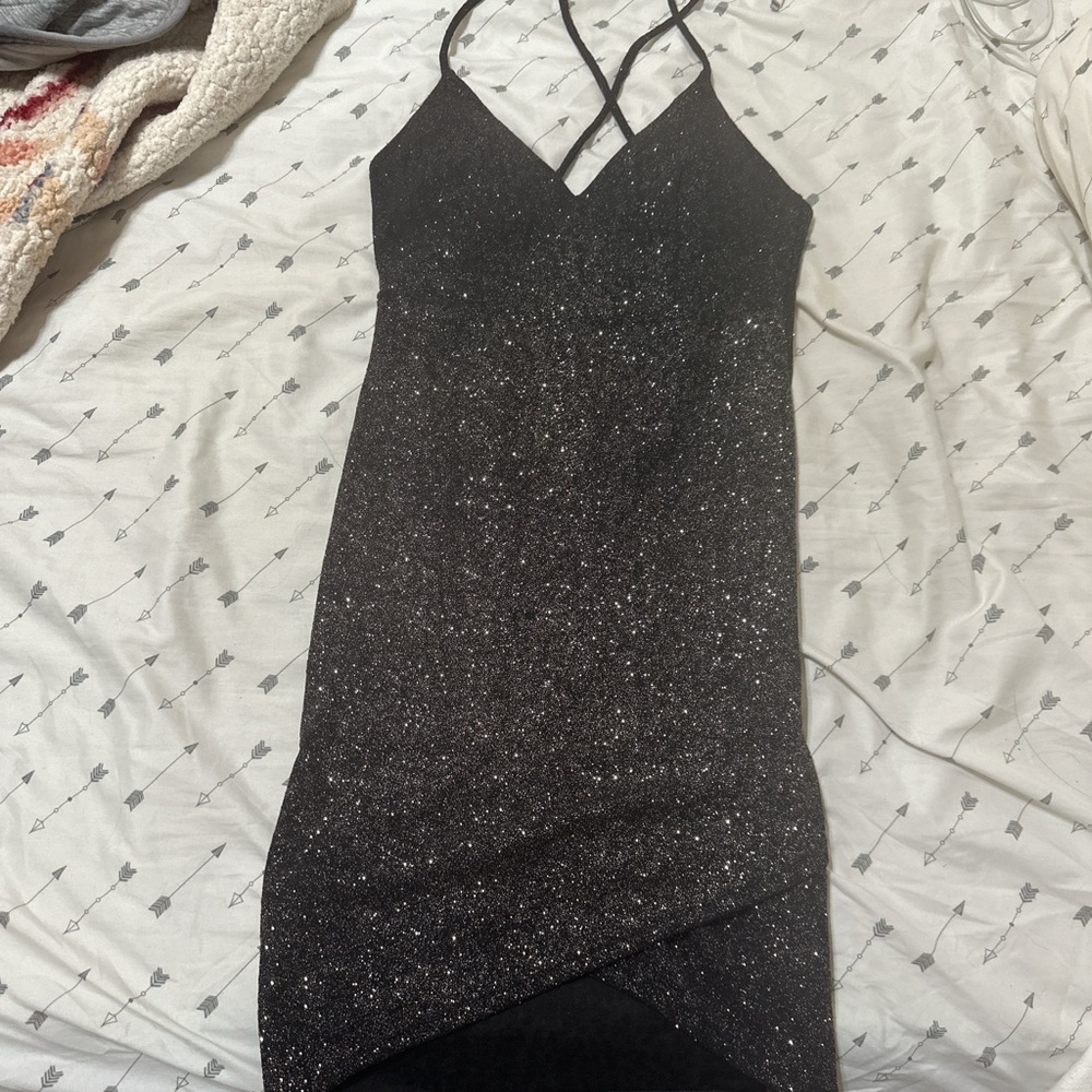 Black sparkly mini dress